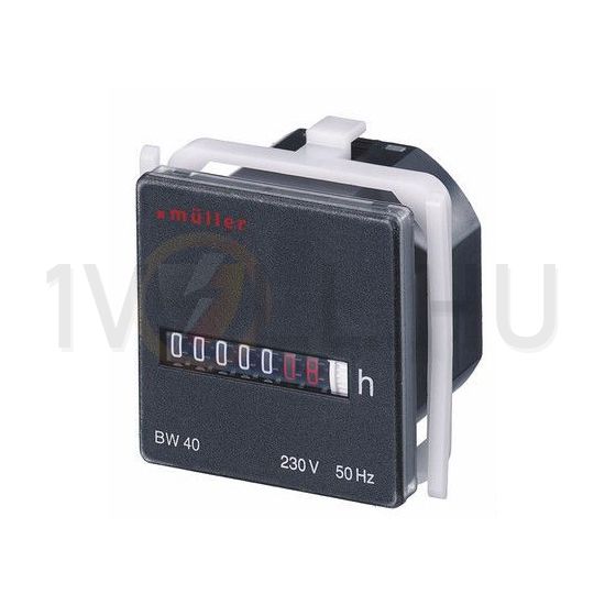 Üzemóraszámláló előlapba digitális kvarc 7digit 12-48V DC 99999h IP50 BG 40.17 Hugo Müller - 20053