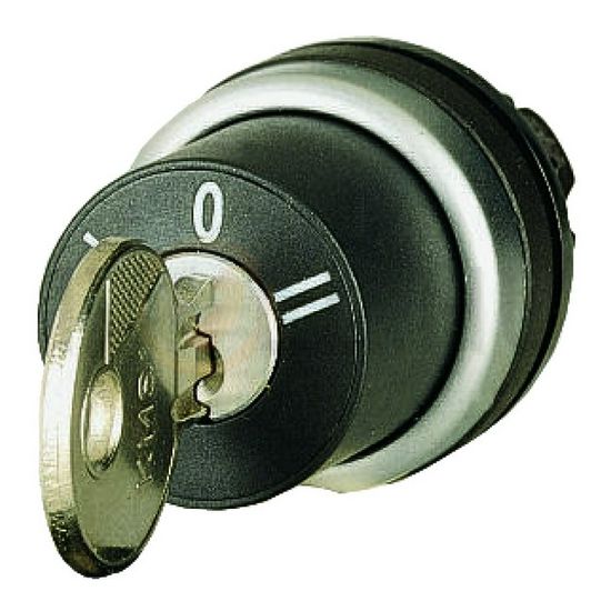 Választókapcsoló fej műanyag d22 kulcsos 3-állású reteszelt fekete kerek M22-WRS3 EATON - 216900