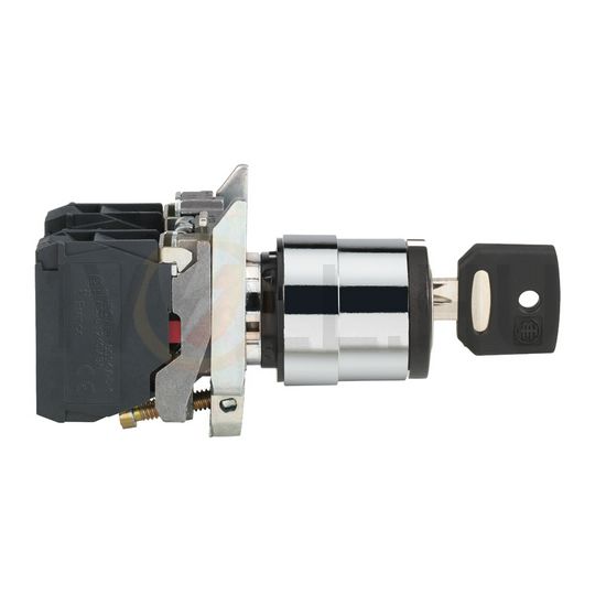 Választókapcsoló komplett fém d22 3-állású 2-z kulcsos fekete reteszelt Harmony XB4 Schneider - XB4BG03