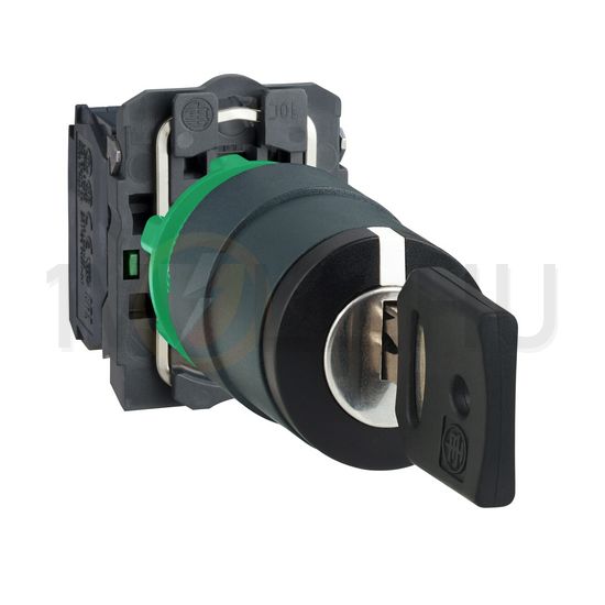 Választókapcsoló komplett műa. d22 3-állású 2-z kulcsos fekete reteszelt Harmony XB5 Schneider - XB5AG03