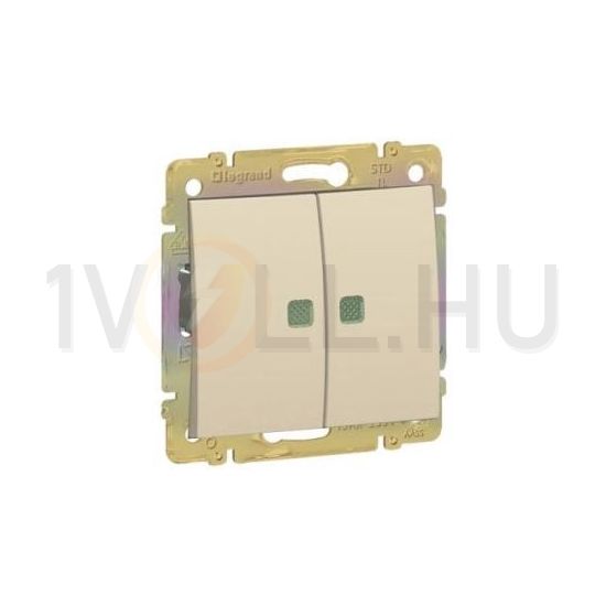 Valena 105 2x1P csillárkapcsoló +jelzőfény betét közp. fedéllel elefántcsont süllyesztett IP31 2- LEGRAND - 774328
