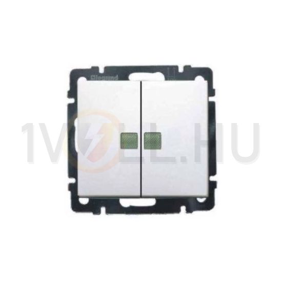 Valena 105 2x1P csillárkapcsoló +jelzőfény betét közp. fedéllel fehér süllyesztett IP31 LEGRAND - 774428