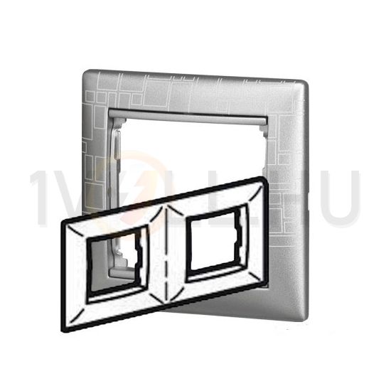 Valena keret 2-es alumínium négyzetmintás vízszintes műanyag LEGRAND - 770342