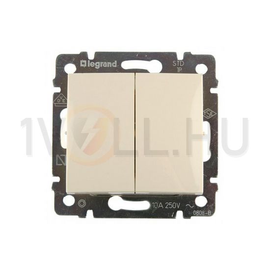 Valena N106+6 nyomó betét közp. fedéllel 2-billentyűs 2v elefántcsont IP31 süllyesztett LEGRAND - 774118