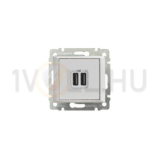 Valena USB töltőaljzat A+A 2/ki 2400mA-max. 5V süllyesztett fehér LEGRAND - 770470