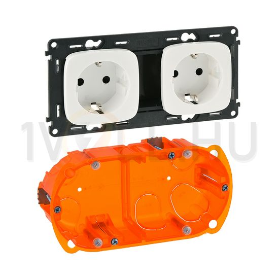 ValenaAllure 162/2 dugalj földelt központi fedlap gyerekzárral fehér IP20 süllyesztett LEGRAND - 754905