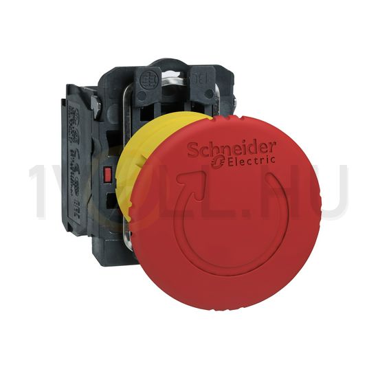 Vészgomba-nyomó komplett d22 1ny süllyesztett 40mm-fej fordító nyugtázás Harmony XB5 Schneider - XB5AS8442