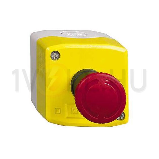 Vészgomba-nyomó komplett tokozott d22 1ny 1z falonkívüli 40mm-fej csavaros Harmony XALK Schneider - XALK178E