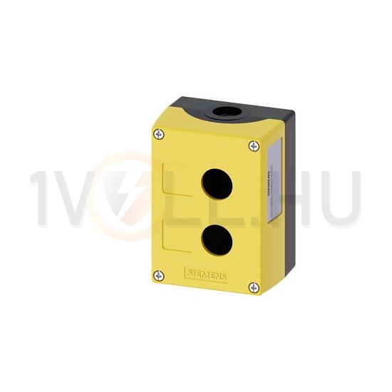 Vezérlőkészülék-tokozat d22 2-poz. beépítődoboz műanyag sárga IP67/IP69K SIRIUS ACT SIEMENS - 3SU1802-0AA00-0AB2