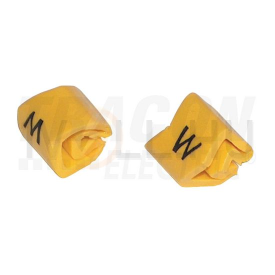 Vezetékjelölő (Ü) ráhúzható 1,5-4mm2 füzet műanyag sárga rácsúsztatható TRACON - J15Ü