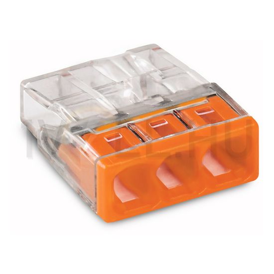 Vezetékösszekötő átlátszó 3-pólus 0.5-2.5mm2 24A 450V WAGO - 2273-203