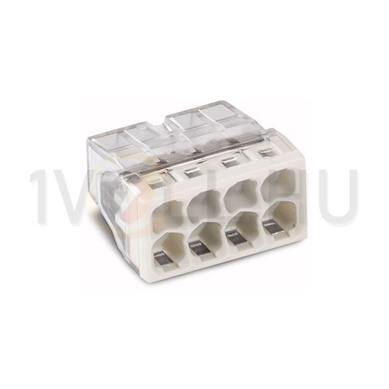 Vezetékösszekötő átlátszó 8-pólus 0.5-2.5mm2 24A 450V WAGO - 2273-208