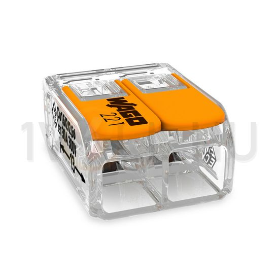 Vezetékösszekötő oldható 41A/450V leágazás 2x 0,5-6mm2 átlátszó polikarbonát (PC) WAGO - 221-612