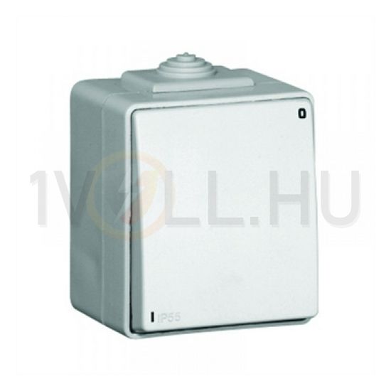 Waterproof48 102 2P kapcsoló betét komplett házban fehér falonkívüli rugós IP65 1- Elko EP - 48021CBR