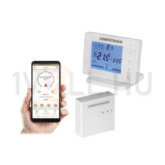 WiFi okostermosztát érintő-LCD RF/vezetékes kazánvezérlővel falonkívüli kijelzővel Quattrobi - E400RF