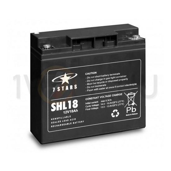 Zárt VLRA akkumulátor ólom(száraz, AGM) 12V 18Ah M5 hüvelybetét SHL 7Star Battery - SHL18-12