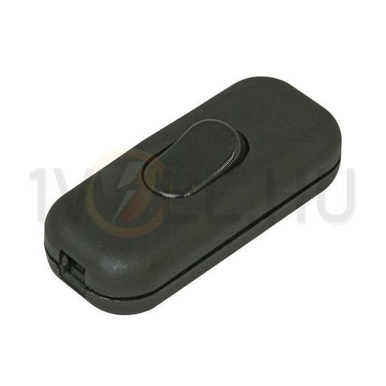 Zsinórközi 1P huzalkapcsoló billentyűs 2A 250V fekete műanyag Kopp - 191305001