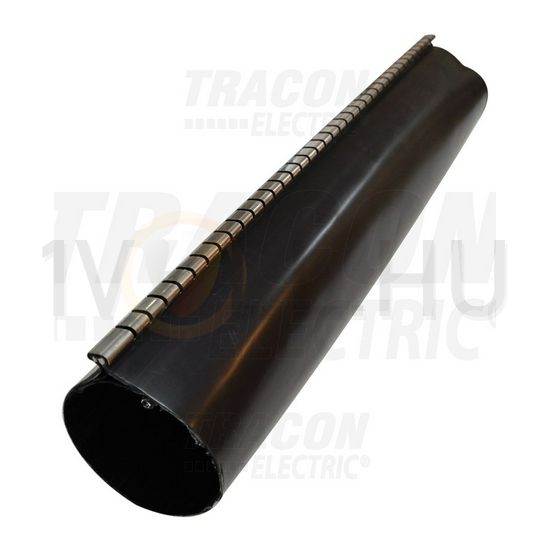 Zsugorcső cipzáras, polietilén (PE) fekete 146mm/ 38mm-átmérő 1m 3:1-zsugor melegzsugor TRACON - ZSJR146/1