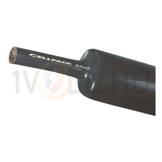 Zsugorcső fekete gyantás 22mm/ 6mm-átmérő 1m 3:1-zsugor közepes falú melegzsugor SRH2 Cellpack - 127418