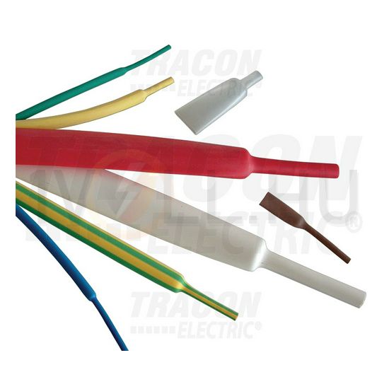 Zsugorcső sárga 12.7mm/ 6.4mm-átmérő 1m 2:1-zsugor vékonyfalú melegzsugor TRACON - ZS127S